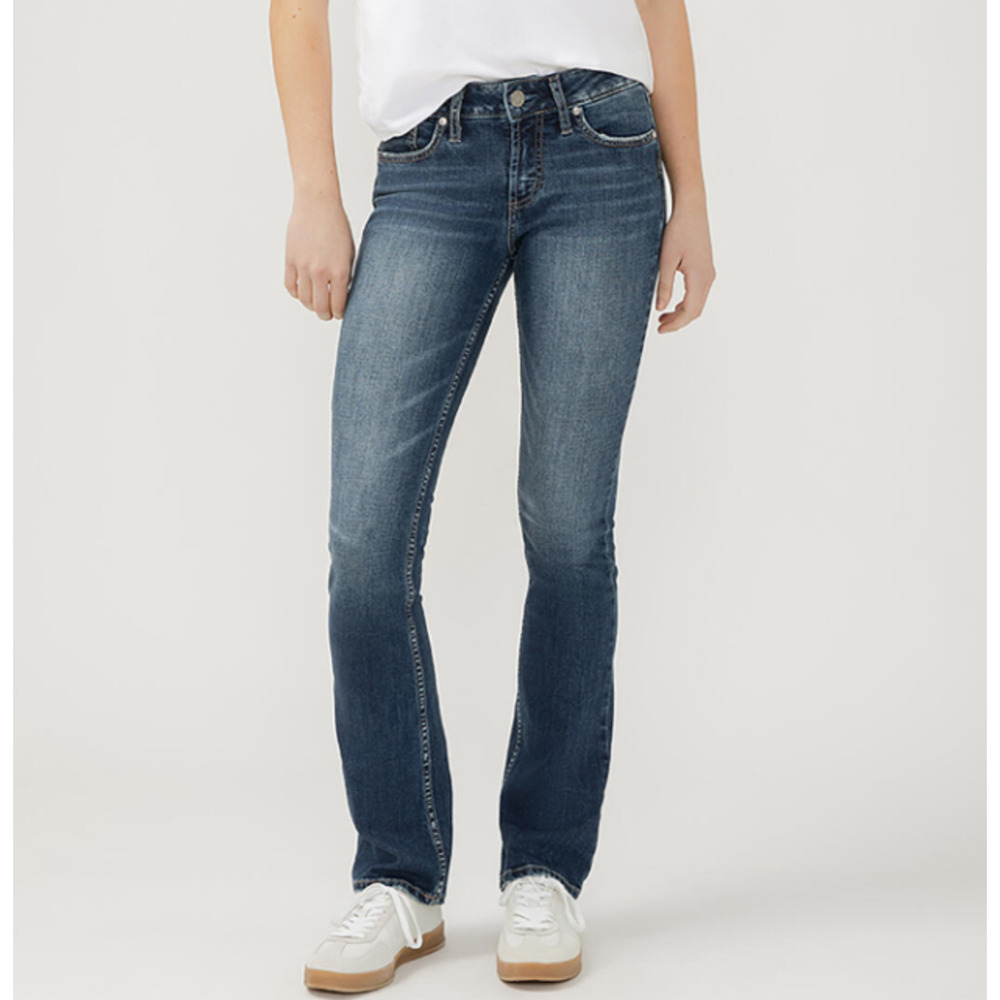 NWT Suki Women's Silver Jeans Co Curvy Fit Mid Rise Slim Boot 31W 31L Denim